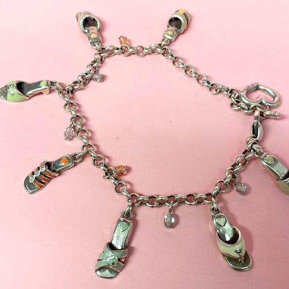 Vintage Brighton Sandals Charm Bracelet 7 Inch - Picture 3 of 6